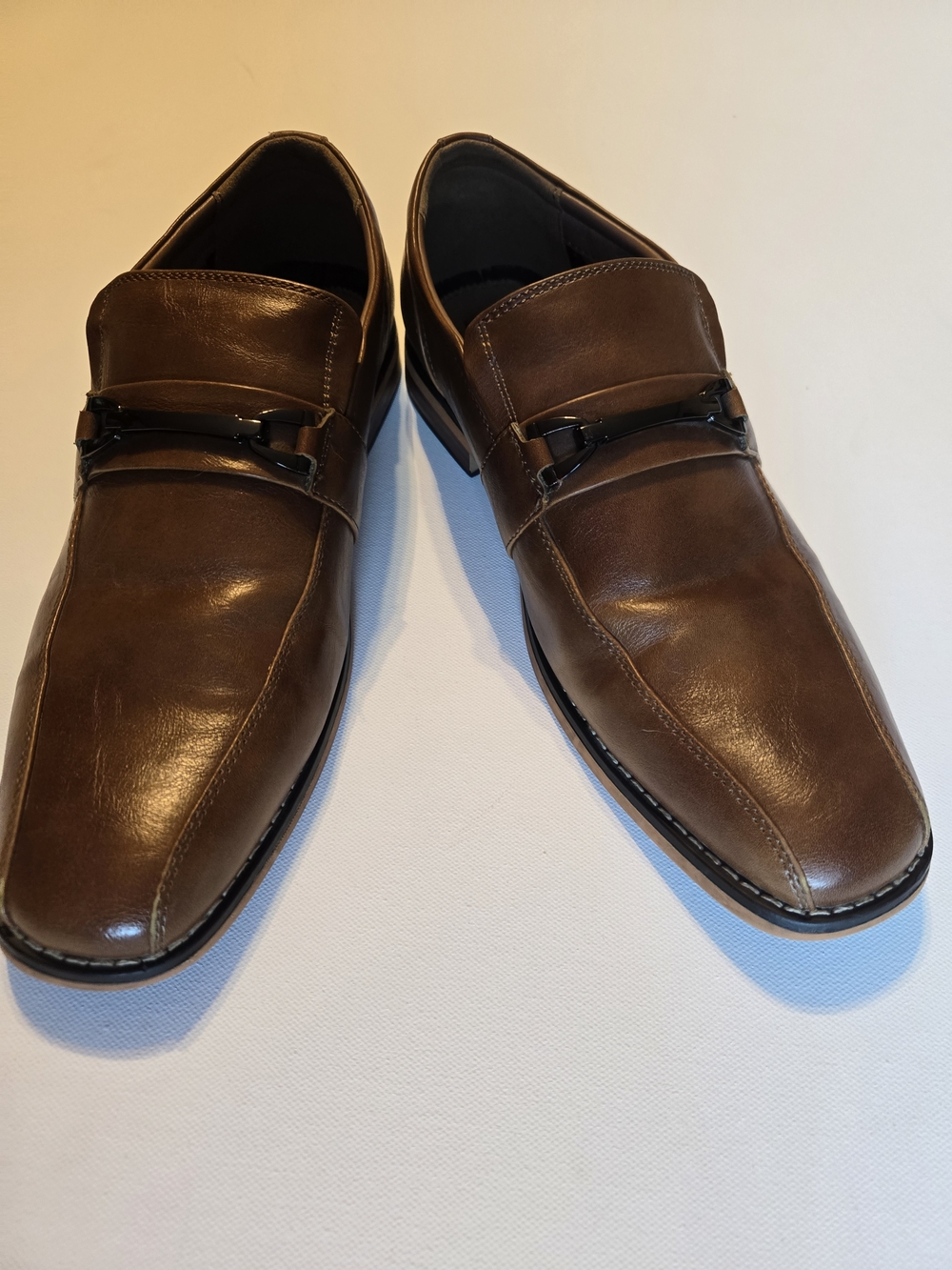 Men's Brown Leather Slip-On Dress LoafersAshford Hayes Mens Size 8.5 M Brown Sli
